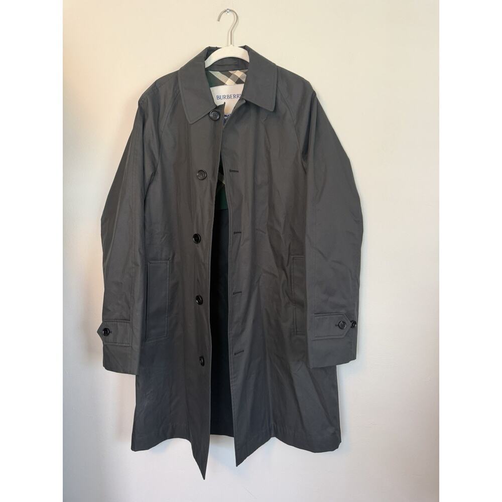 Burberry Men's Black Cotton Trench Coat Sz 46 NWT